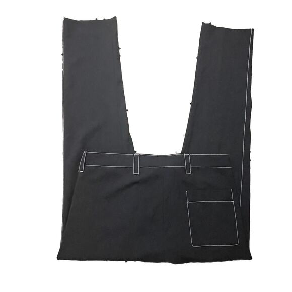 Prada Milano Pants Men 34x30 Black Contrast Stitch Lightweight Button Fly Modern - Picture 6 of 14
